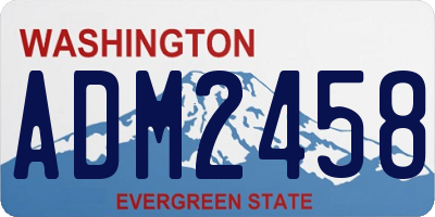 WA license plate ADM2458
