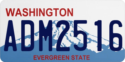 WA license plate ADM2516