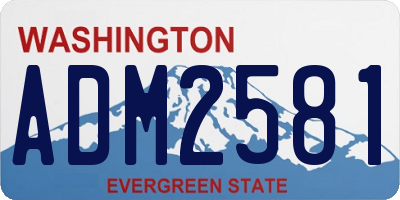 WA license plate ADM2581