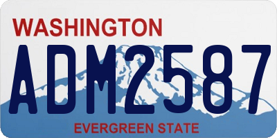 WA license plate ADM2587