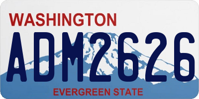 WA license plate ADM2626