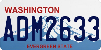 WA license plate ADM2633
