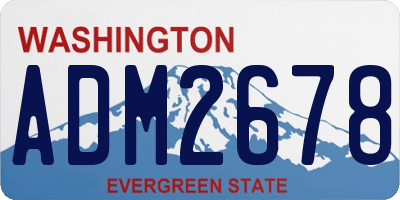WA license plate ADM2678