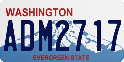 WA license plate ADM2717