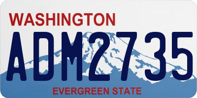 WA license plate ADM2735