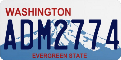 WA license plate ADM2774