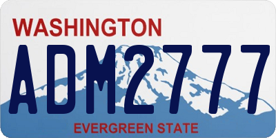 WA license plate ADM2777
