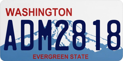 WA license plate ADM2818