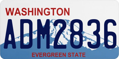 WA license plate ADM2836