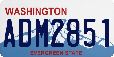 WA license plate ADM2851
