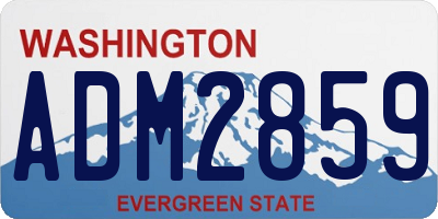WA license plate ADM2859