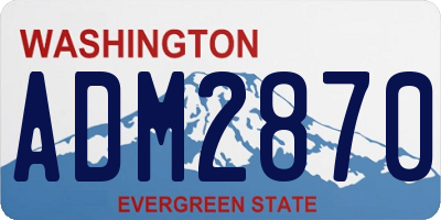 WA license plate ADM2870