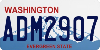 WA license plate ADM2907
