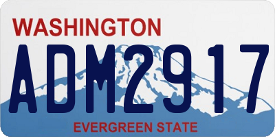 WA license plate ADM2917