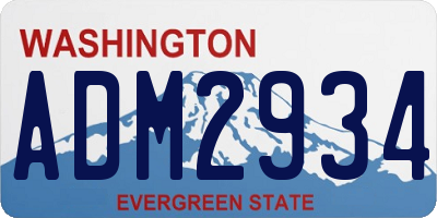 WA license plate ADM2934