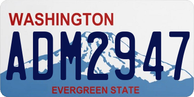 WA license plate ADM2947