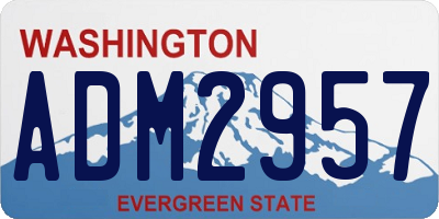 WA license plate ADM2957