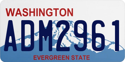 WA license plate ADM2961