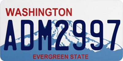 WA license plate ADM2997