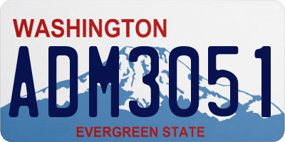 WA license plate ADM3051
