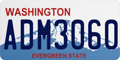 WA license plate ADM3060