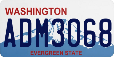 WA license plate ADM3068