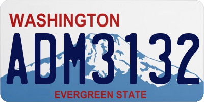 WA license plate ADM3132