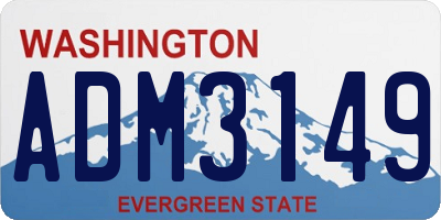 WA license plate ADM3149