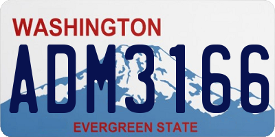 WA license plate ADM3166