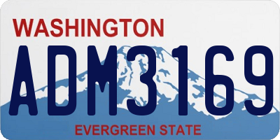 WA license plate ADM3169