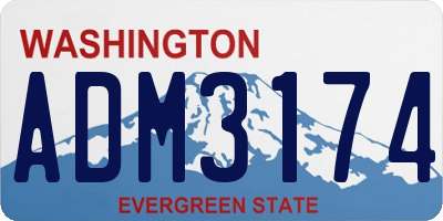 WA license plate ADM3174
