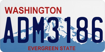 WA license plate ADM3186