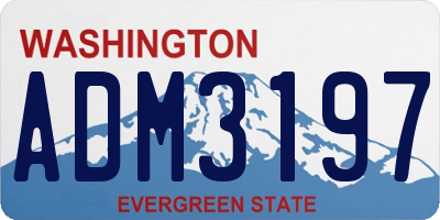 WA license plate ADM3197