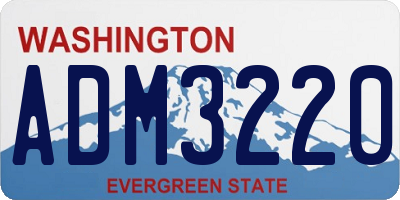 WA license plate ADM3220