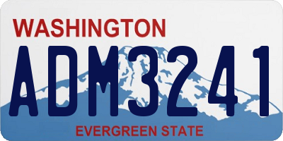 WA license plate ADM3241