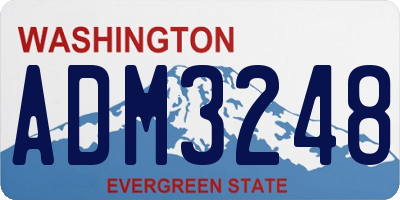 WA license plate ADM3248