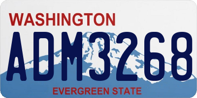 WA license plate ADM3268