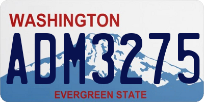 WA license plate ADM3275