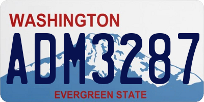 WA license plate ADM3287