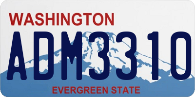 WA license plate ADM3310