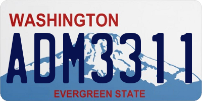 WA license plate ADM3311