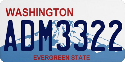 WA license plate ADM3322