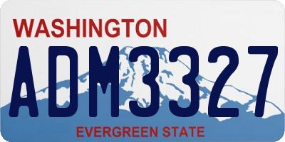 WA license plate ADM3327