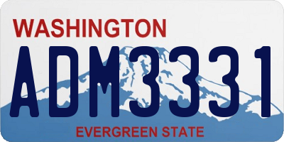 WA license plate ADM3331