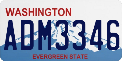 WA license plate ADM3346