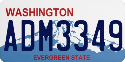 WA license plate ADM3349