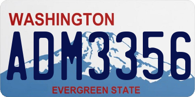 WA license plate ADM3356