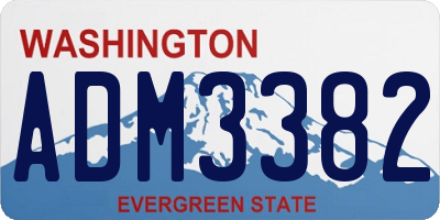 WA license plate ADM3382