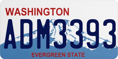 WA license plate ADM3393