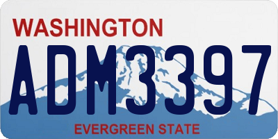 WA license plate ADM3397